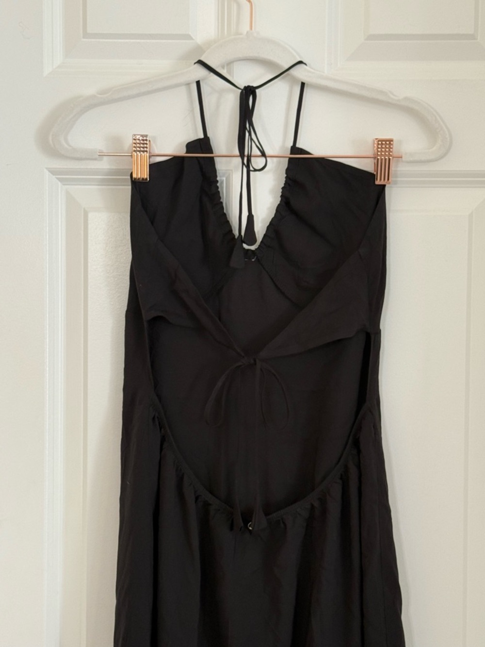 Luxury Black Halter Maxi Swim Cover-Up | Open Back Resort Dress Victoria Secret - Picture 4 of 6